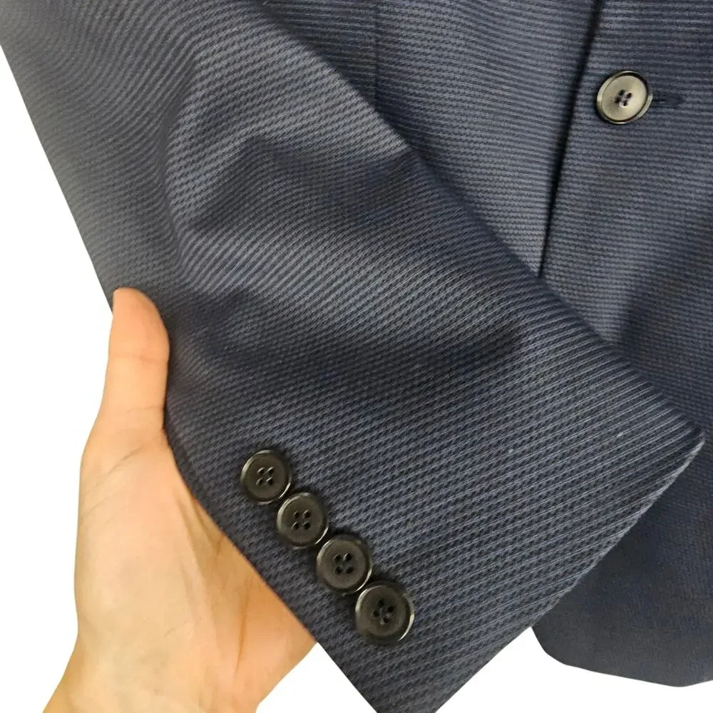 Zara Mens Blazer Size 40 Navy Blue Two Button Wedding Guest Office Business Work